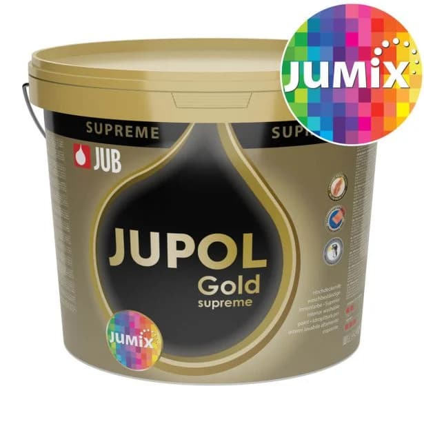 Notranja zidna barva JUB Jupol Gold Beli Supreme 15 l Akcija v trgovini Merkur