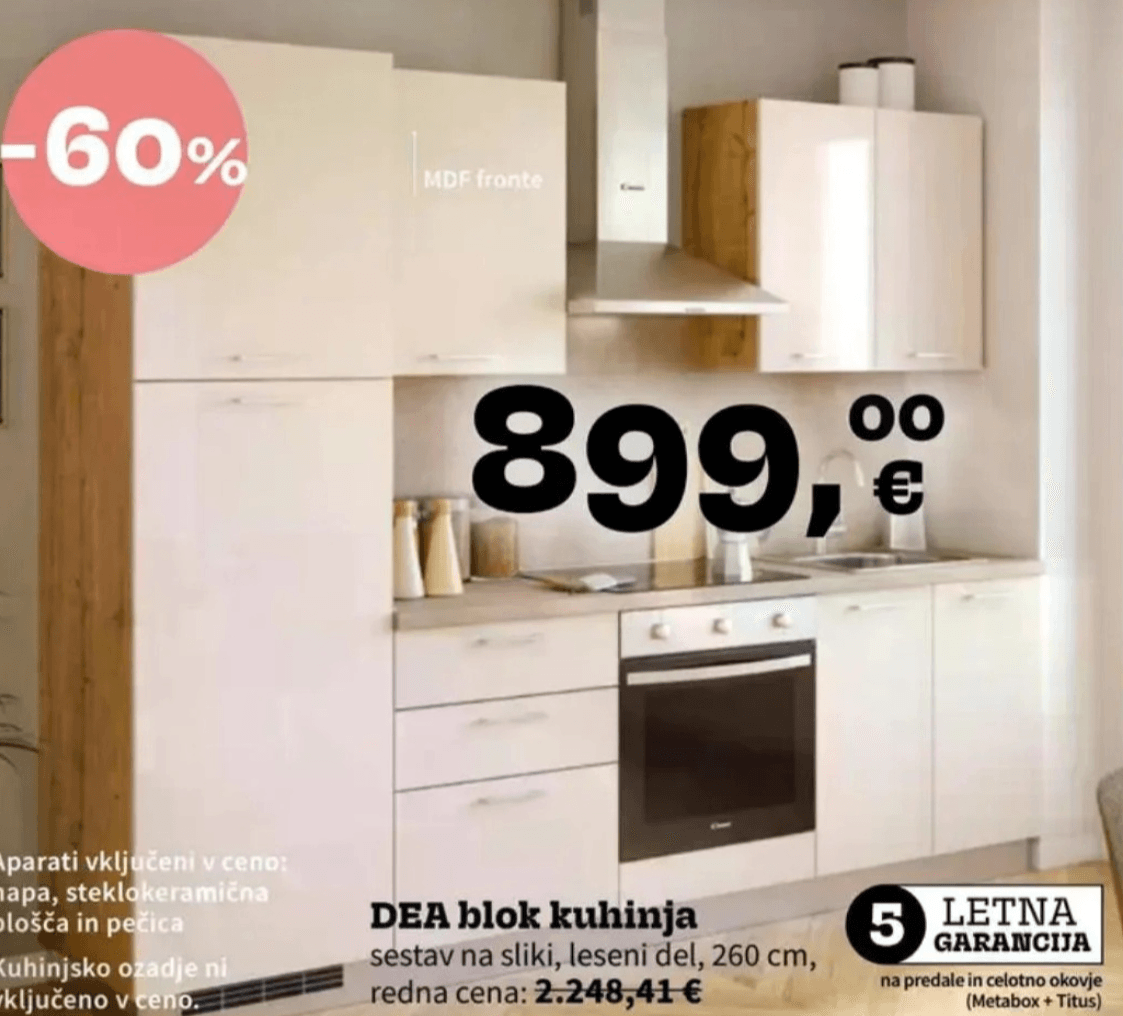 DEA blok kuhinja - Akcija v trgovini Prima