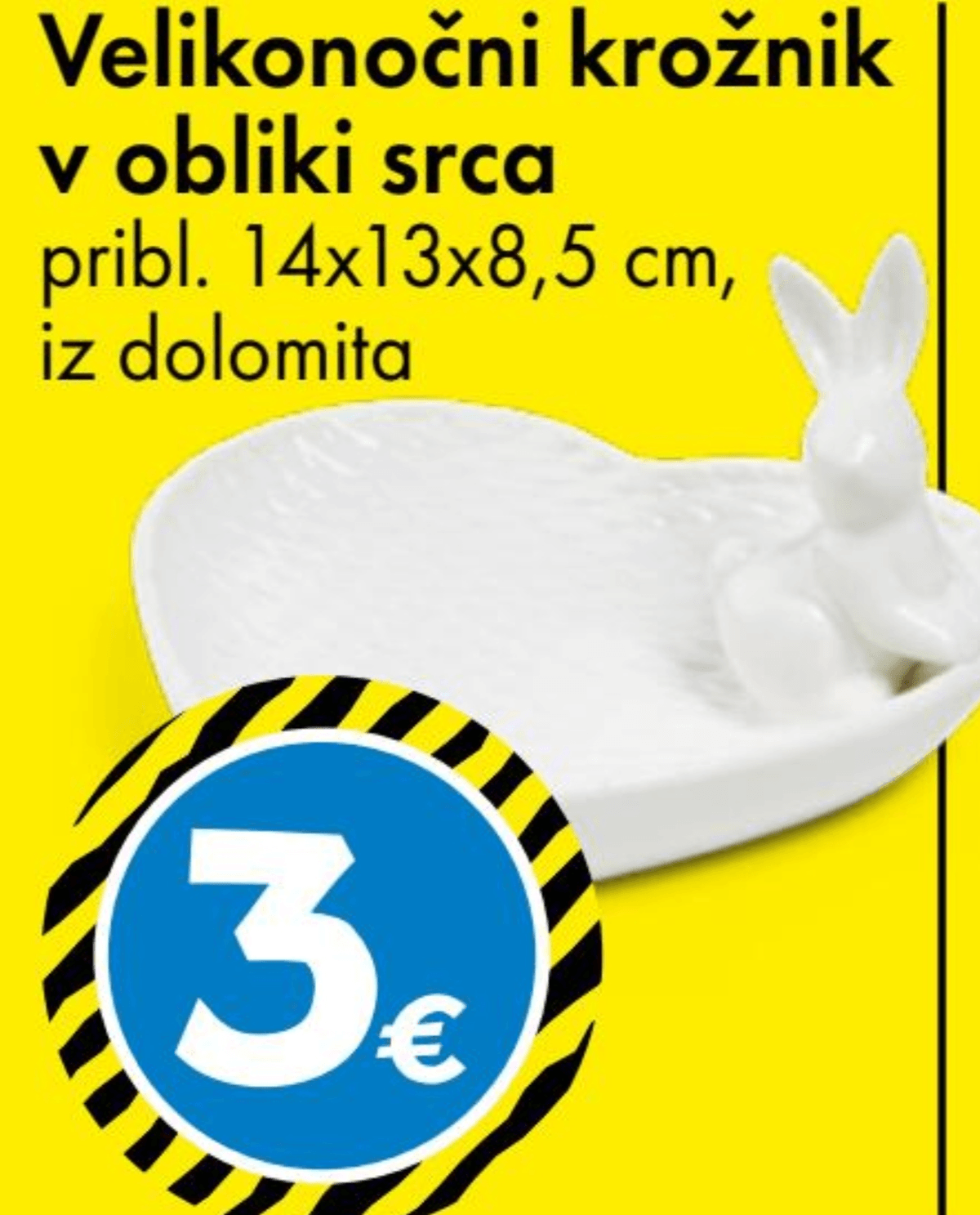 Velikonočni krožnik v obliki srca pribl. 14x13x8,5 cm - Akcija v trgovini Tedi