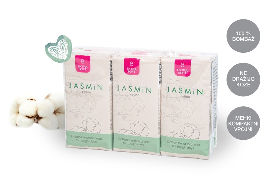 Bombažni robčki Jasmin 6/1 - Akcija v trgovini E.Leclerc