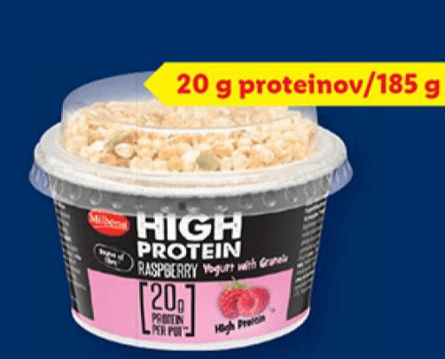Proteinski jogurt z granolo in malinami 185 g Milbona Akcija v trgovini Lidl