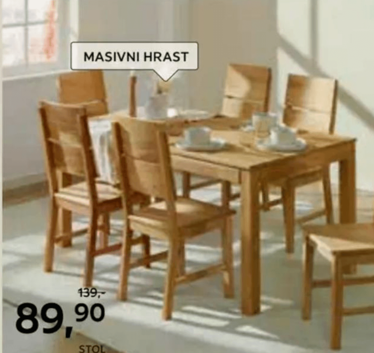 Stol - Akcija v trgovini Lesnina