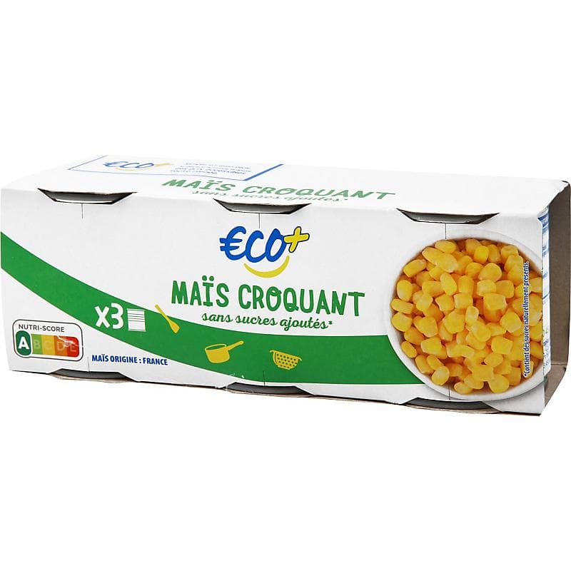 Eco+ koruza 3x 150 g Akcija v trgovini E.Leclerc