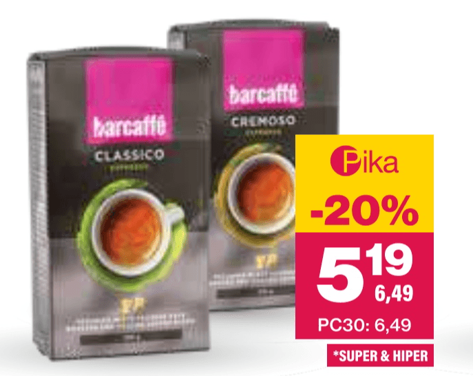 Kava Barcaffé 250 g - Akcija v trgovini Mercator