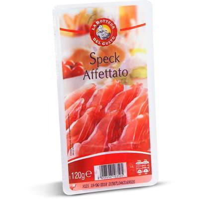 Bottega del Gusto Speck - dimljeno sušeno stegno, rezine 120 g Akcija v trgovini Eurospin