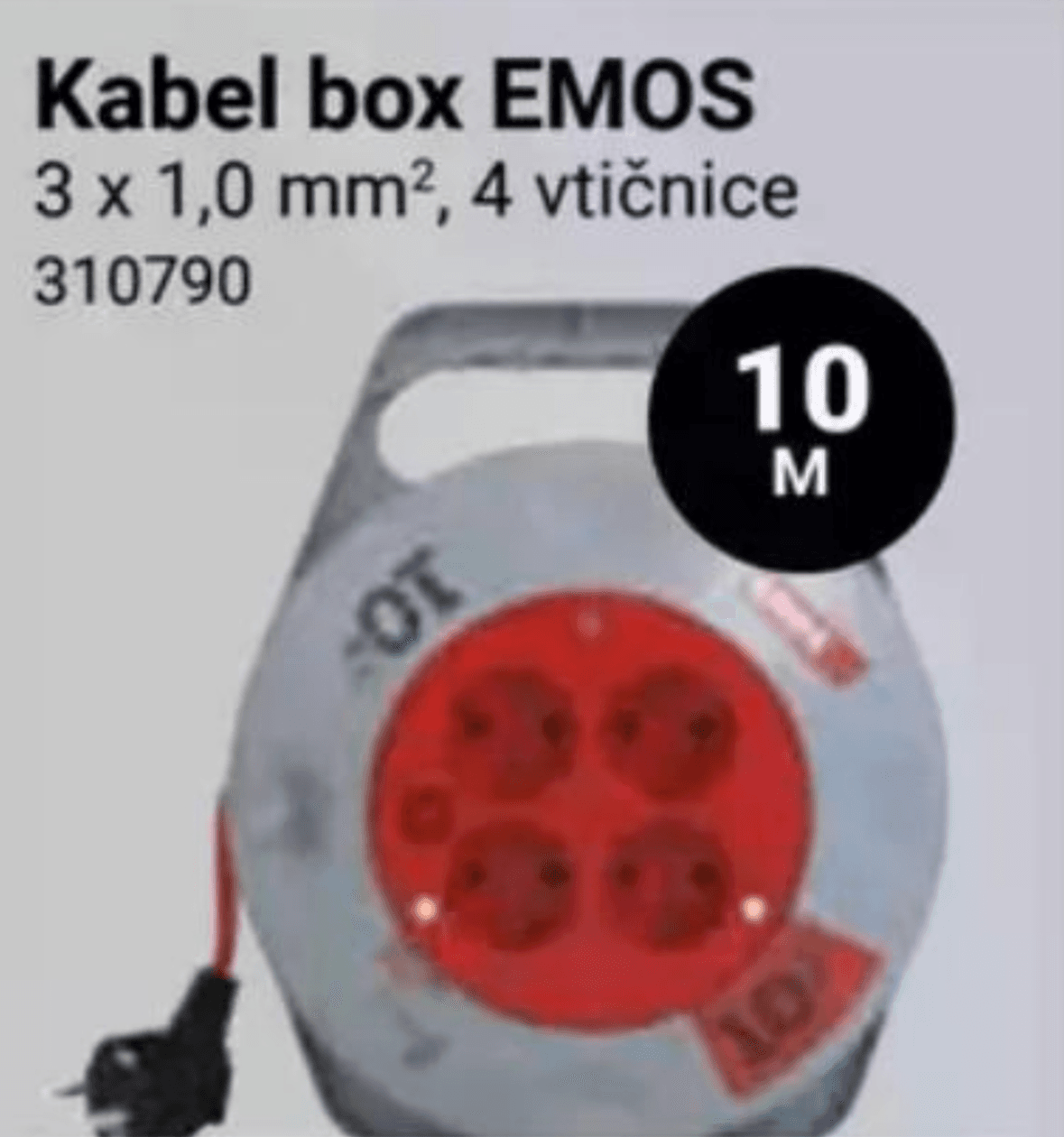 Kabel box EMOS 3 x 1,0 mm², 4 vtičnice Akcija v trgovini Pevex