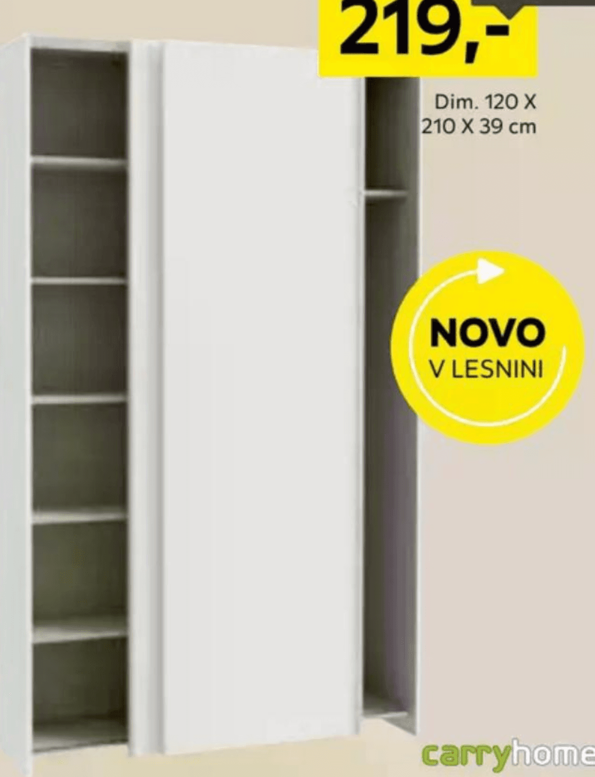 Večnamenska omara 120 X 210 X 39 cm carryhome. Akcija v trgovini Lesnina