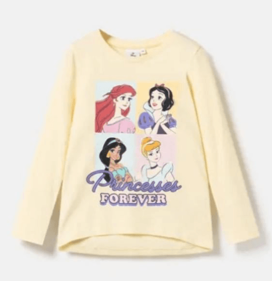 Rumena majica Disney Princess za deklice Akcija v trgovini Pepco