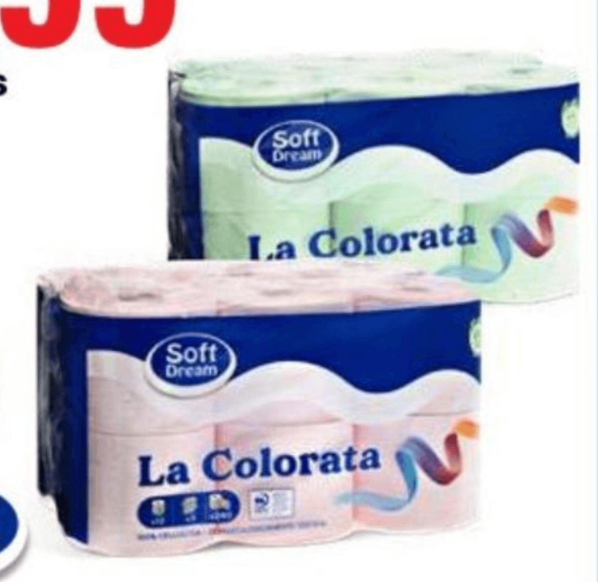 Barvani toaletni papir 12 rol Soft Dream - Akcija v trgovini Eurospin