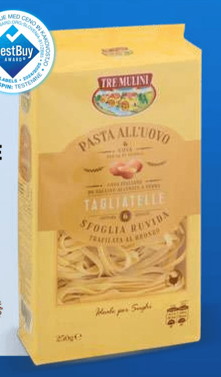 Jajčne testenine tagliatelle 250 g TRE MULINI Akcija v trgovini Eurospin
