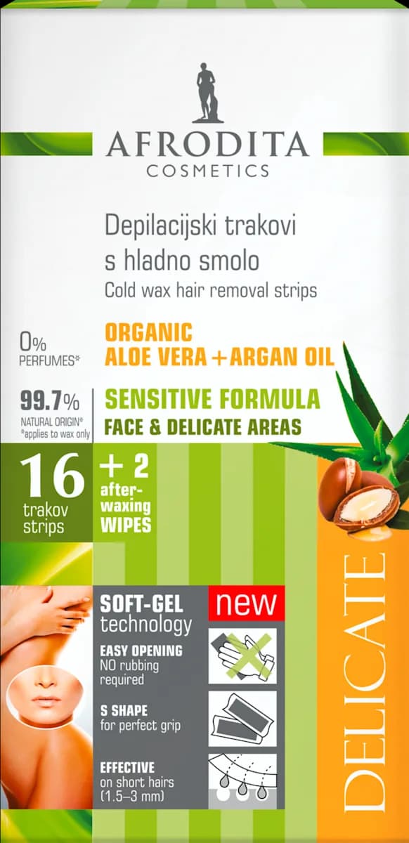 AFRODITA COSMETICS Delicate depilacijski trakovi 16 kosov Akcija v trgovini Dm