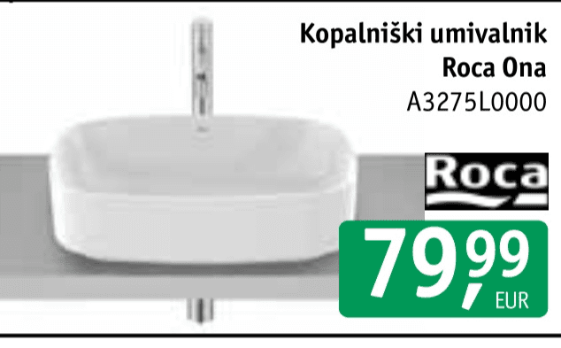 Kopalniški umivalnik Roca Ona A3275L0000 Akcija v trgovini Jager