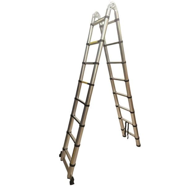 Teleskopska dvodelna lestev Tark DLT708B 2 x 8 stopnic, 0,95/2,5/5 m Akcija v trgovini Merkur