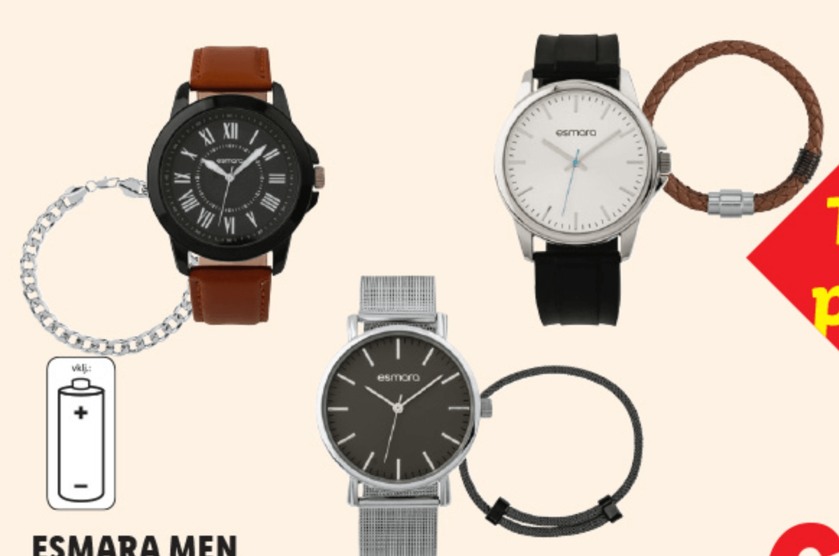 ESMARA MEN Moška ura z zapestnico - Akcija v trgovini Lidl