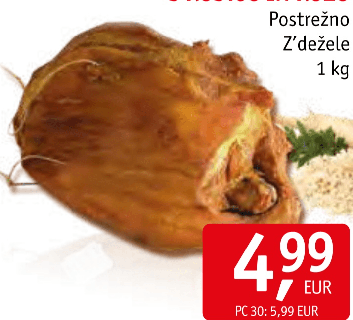 Prekajeno pleče s kostjo in kožo 1 kg Z'dežele - Akcija v trgovini Jager