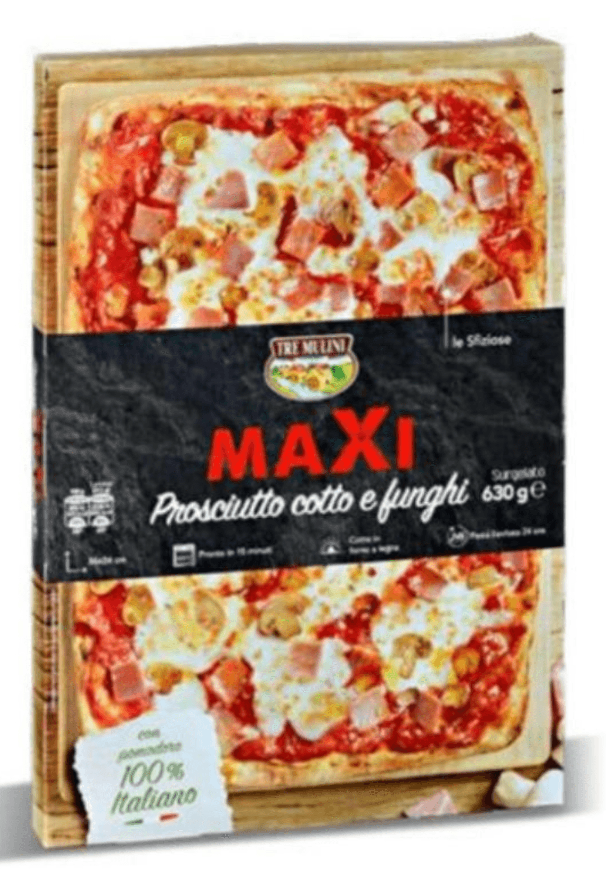 Pica Maxi s šunko in gobami Tre Mulini 630 g Akcija v trgovini Eurospin