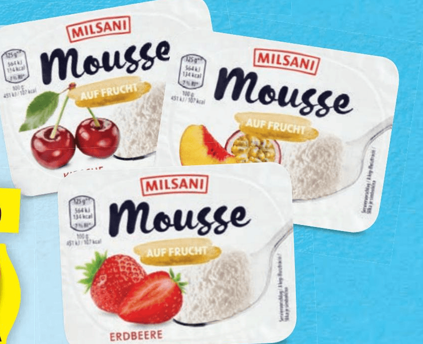 Milsani Mousse skutni desert 125 g Akcija v trgovini Hofer