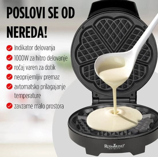 Pekač za vaflje Heart Infinity Rosmarino - Akcija v trgovini Spar
