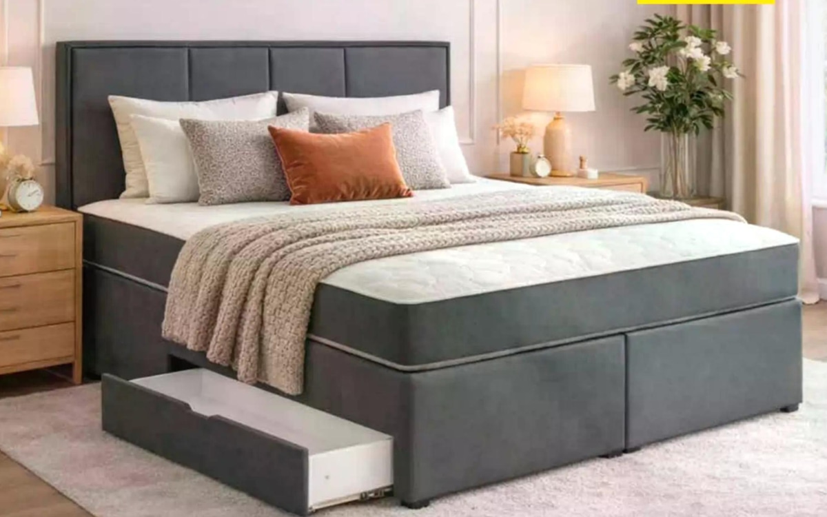 Postelja z vzmetnico in predalom ti'me your style - Akcija v trgovini Lesnina