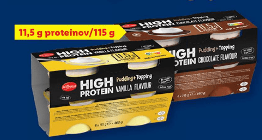 Proteinski puding s smetano 4 x 115 g Milbona Akcija v trgovini Lidl