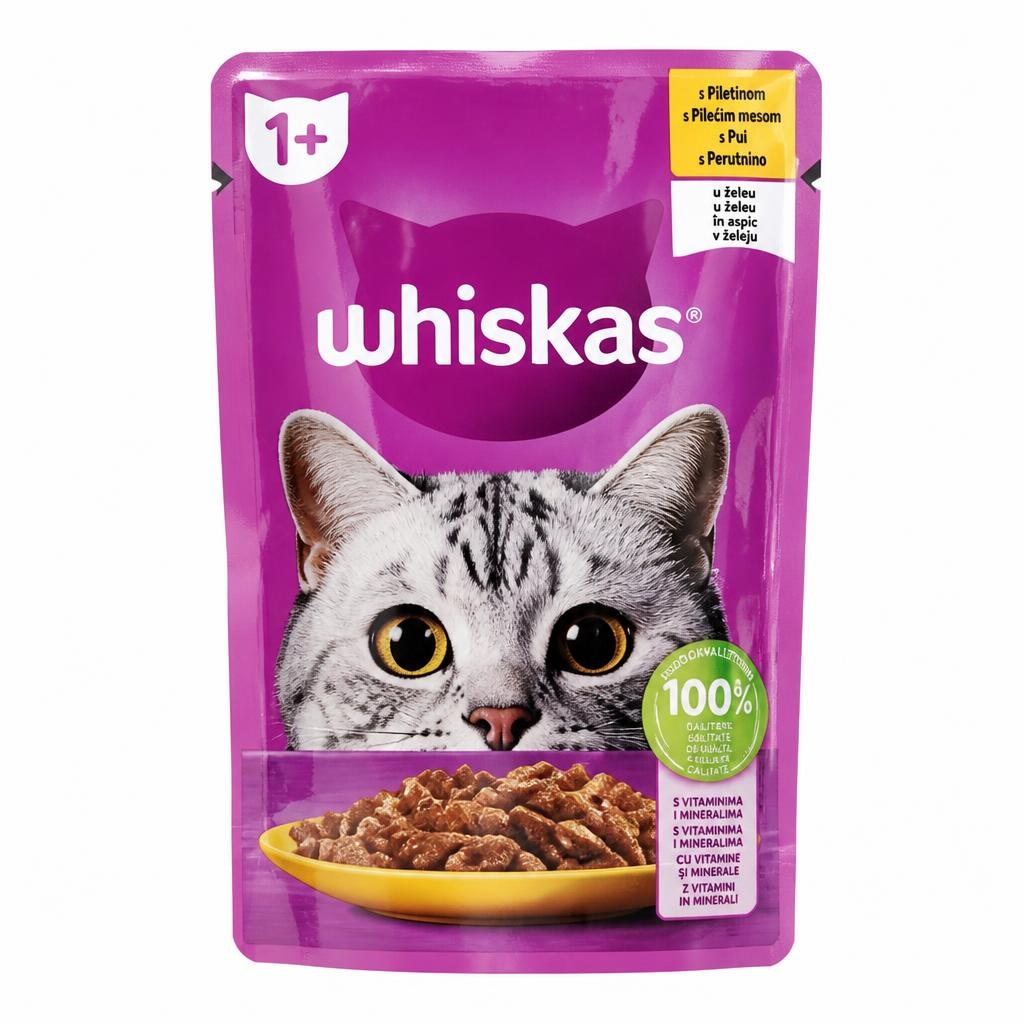 Mokra hrana za mačke 85 g Whiskas Akcija v trgovini Spar