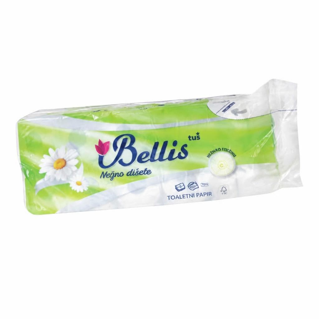 Toaletni papir Bellis 3-slojni, 150 listov, 10/1 Akcija v trgovini Tuš