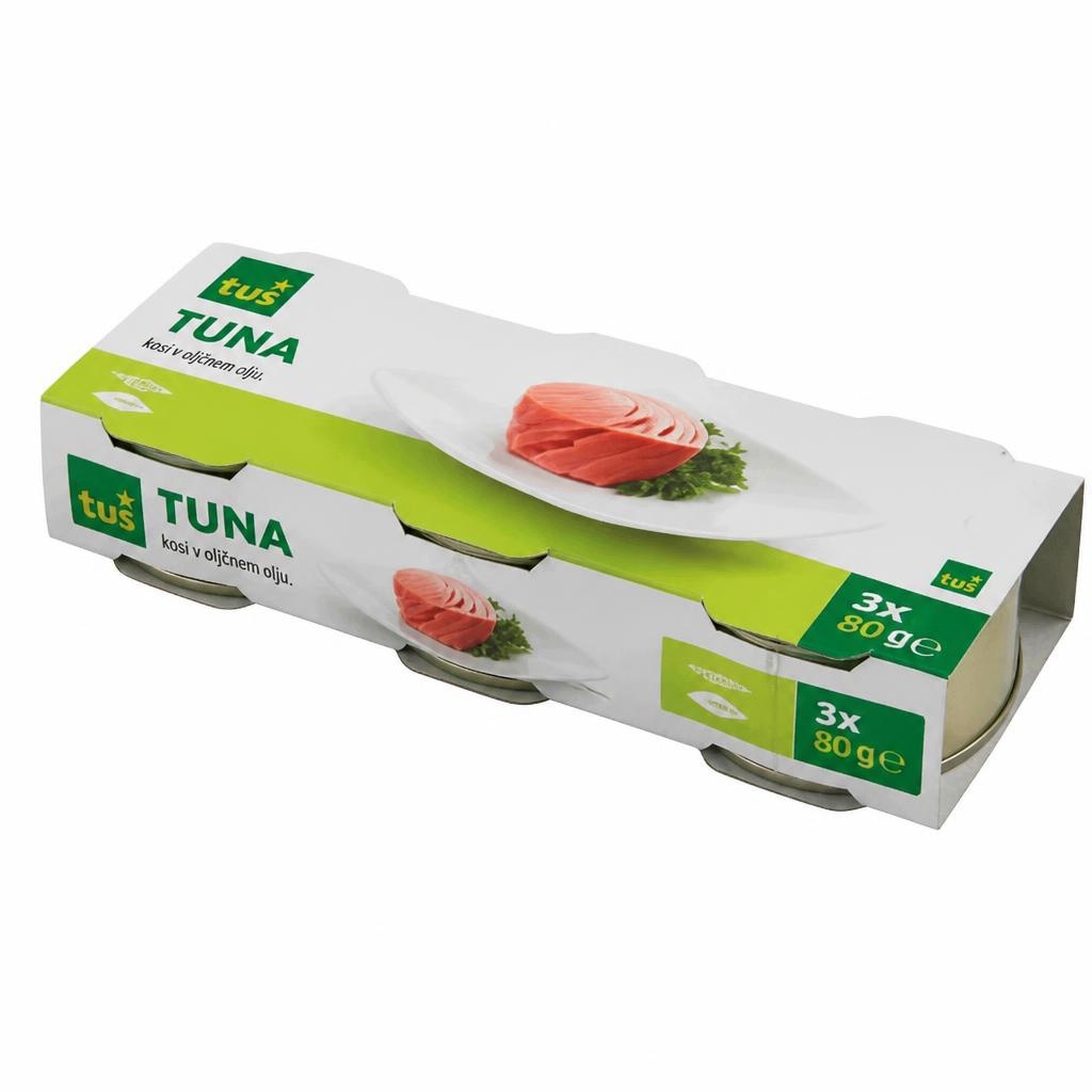 Tuš tuna 3 x 80 g Akcija v trgovini Tuš