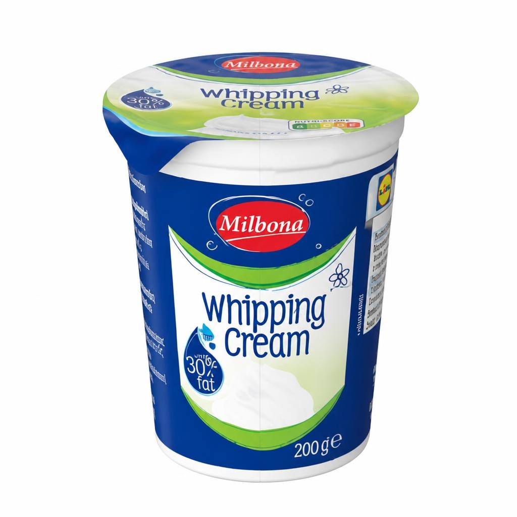Milbona Sladka smetana 200 g - Akcija v trgovini Lidl