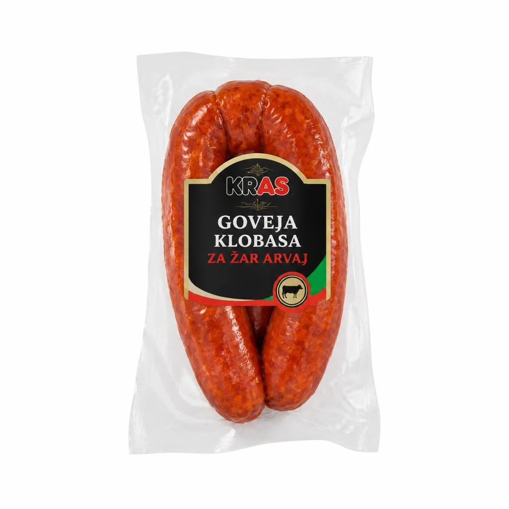 Goveja klobasa za žar Arvaj - Akcija v trgovini E.Leclerc