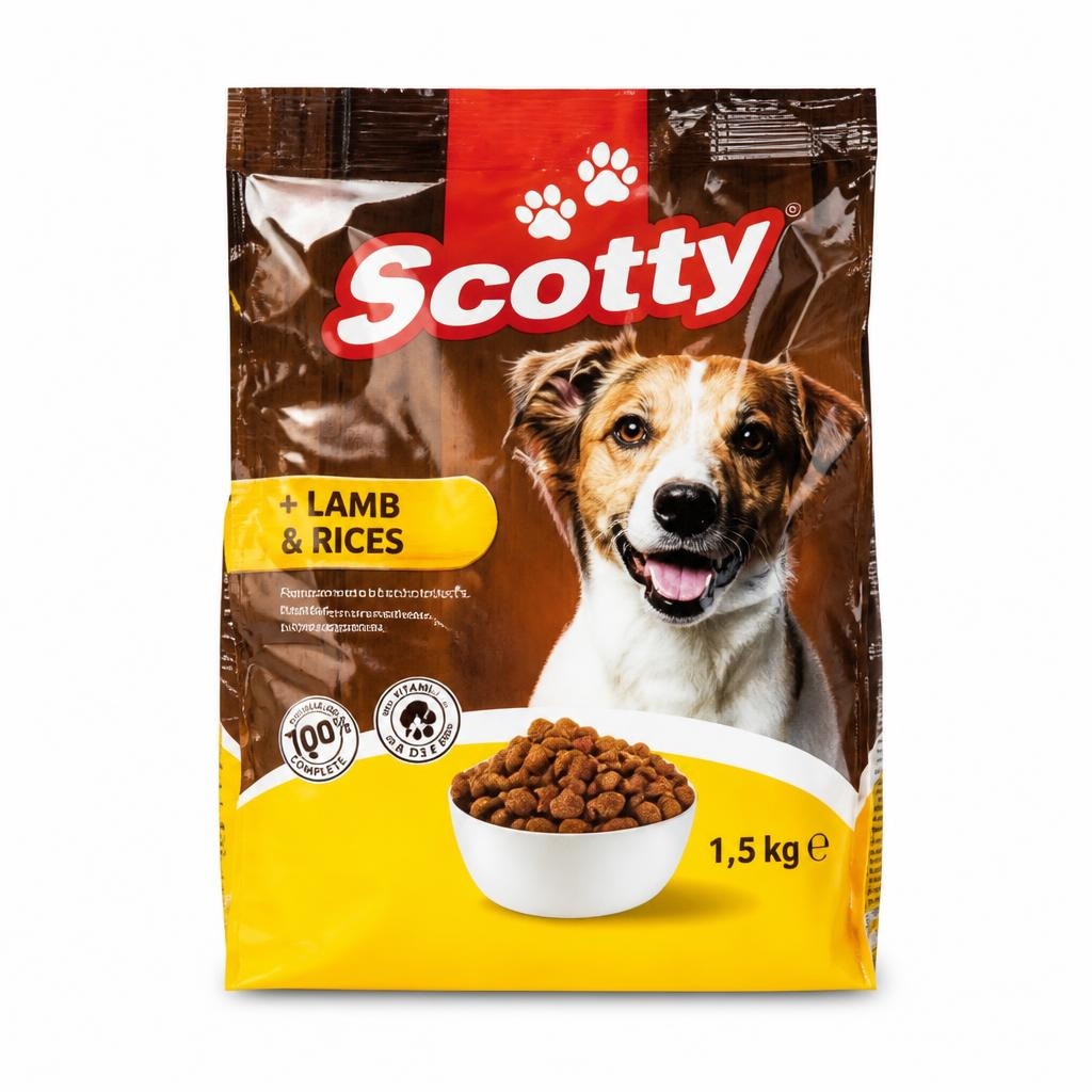 Scotty briketi za pse 1,5 kg Akcija v trgovini Spar