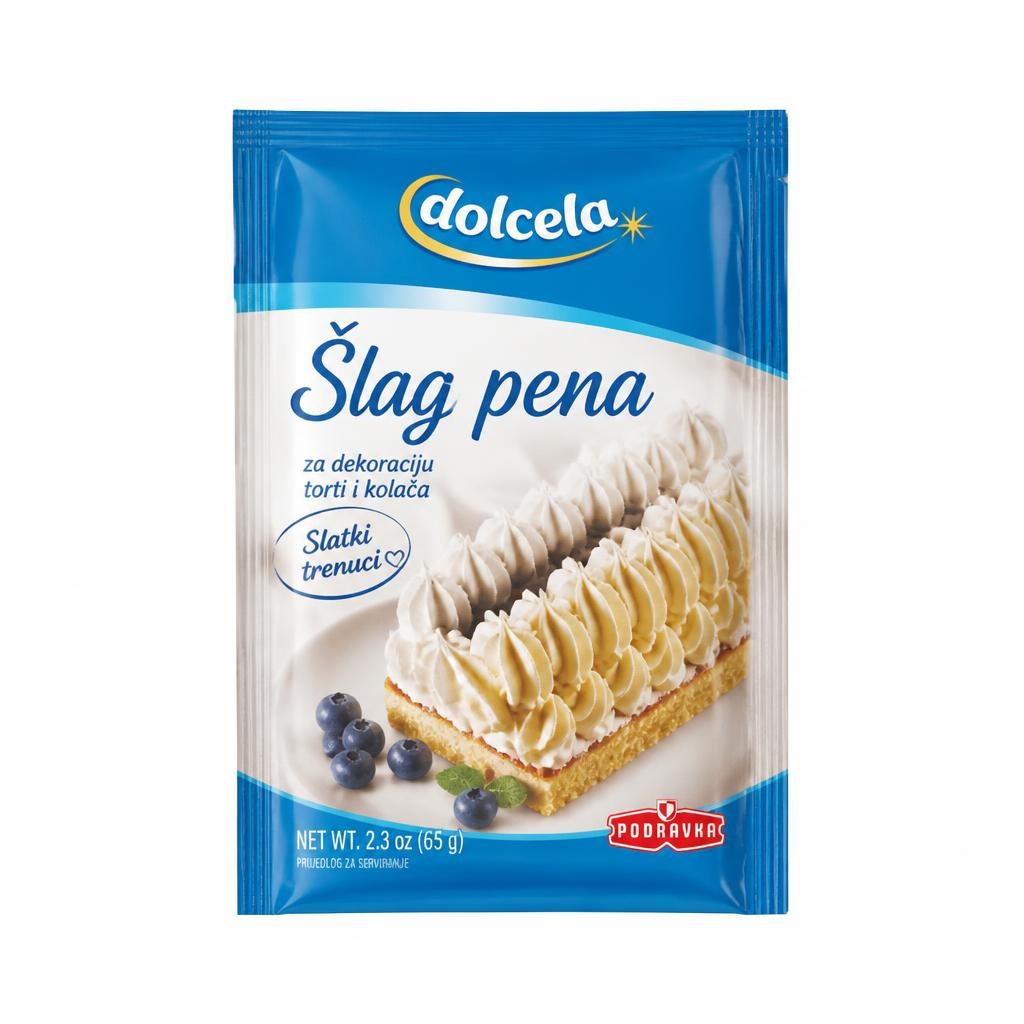 Šlag pena Dolcela 36 g Akcija v trgovini Spar