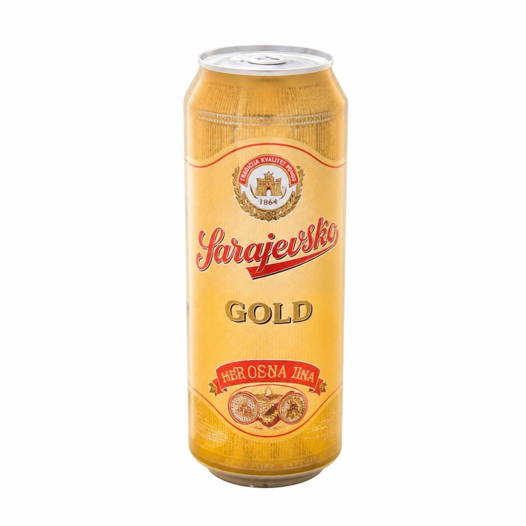 Svetlo pivo Sarajevsko Gold "Bosna in Hercegovina" 0,5 l Akcija v trgovini E.Leclerc