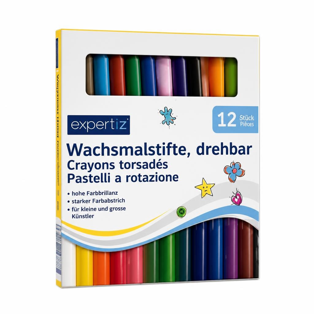 Wachsmalstifte, drehbar 12 kos expertiz - Akcija v trgovini Hofer