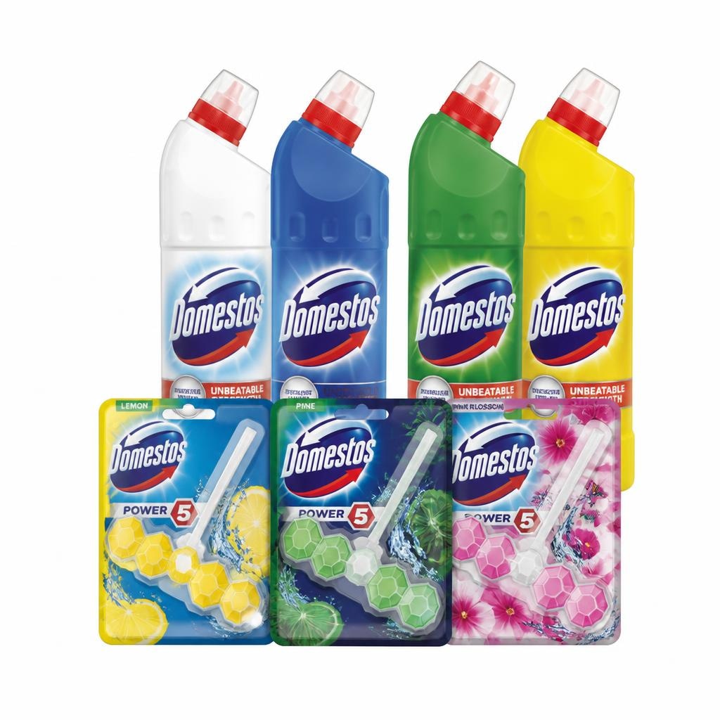 Domestos asortiman 750 ml ali 2 x 50 g Akcija v trgovini Tuš