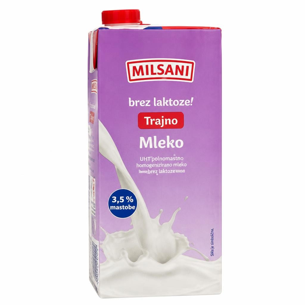 Milsani mleko brez laktoze 1 l Akcija v trgovini Hofer