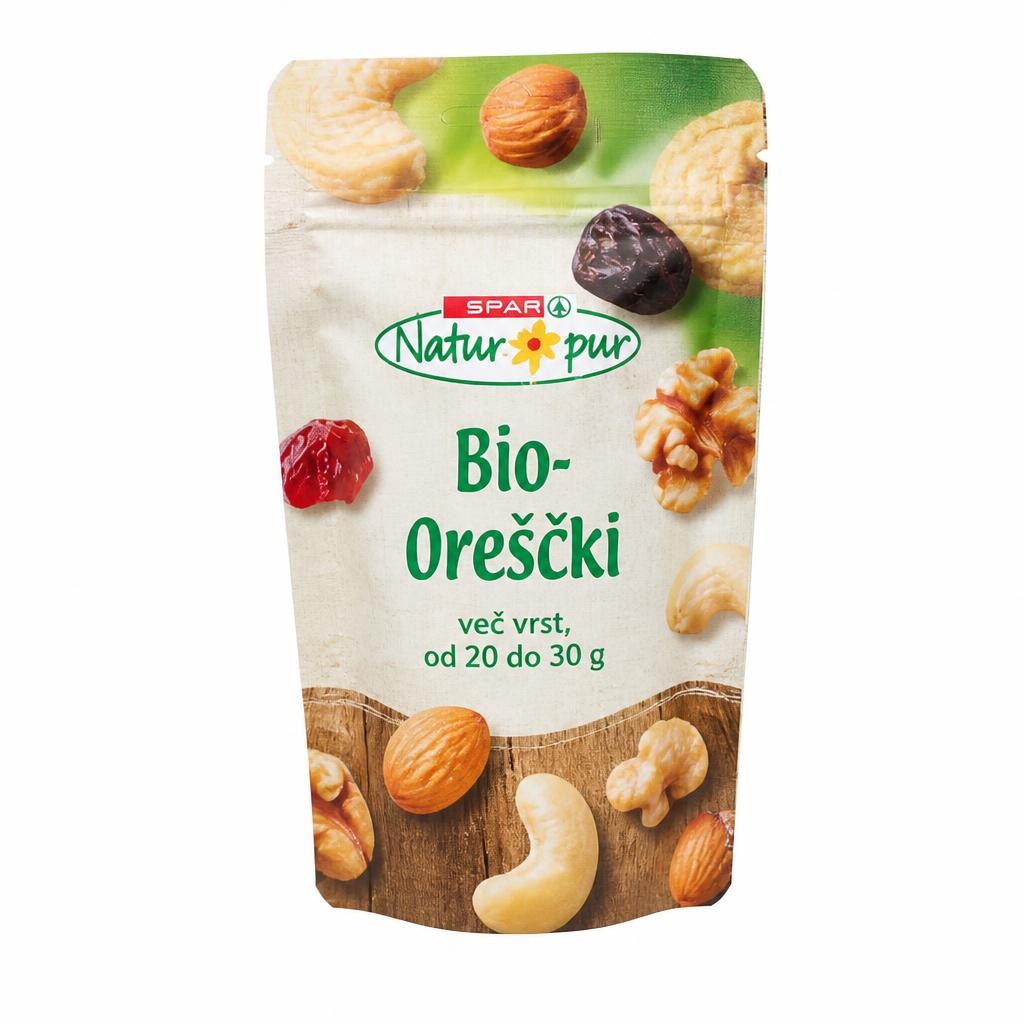 Natur pur Bio oreščki od 20 do 30 g Akcija v trgovini Spar