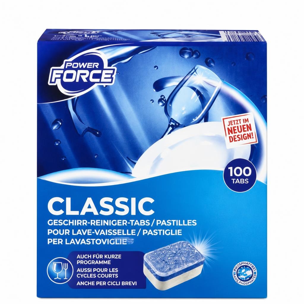 Power Force Tablete za strojno pomivanje posode Classic 100 kosov - Akcija v trgovini Hofer