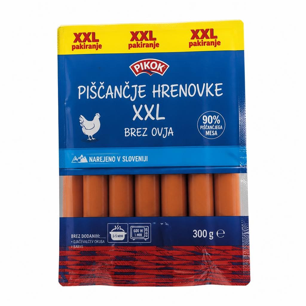 Pikok Piščančje hrenovke XXL 300 g Akcija v trgovini Lidl