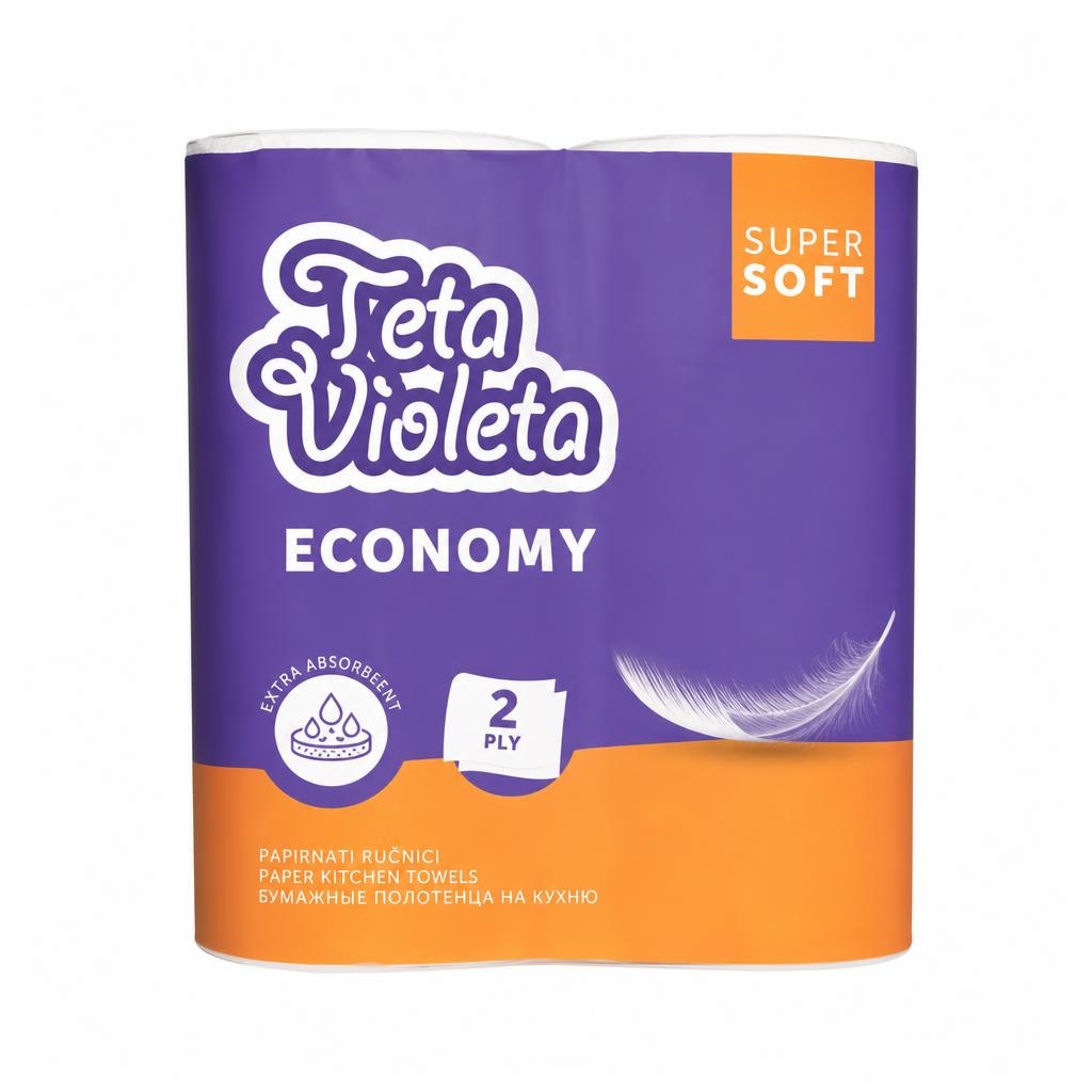 Papirnate kuhinjske brisače Violeta 2/1, 2-slojne, 2x50 lističev - Akcija v trgovini Merkur