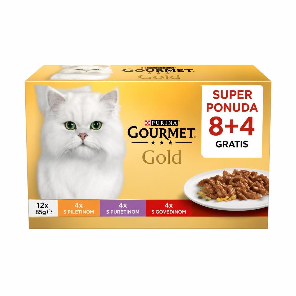 Mokra hrana za mačke Gourmet Gold 12 x 85 g Purina Gourmet Gold Akcija v trgovini Mercator