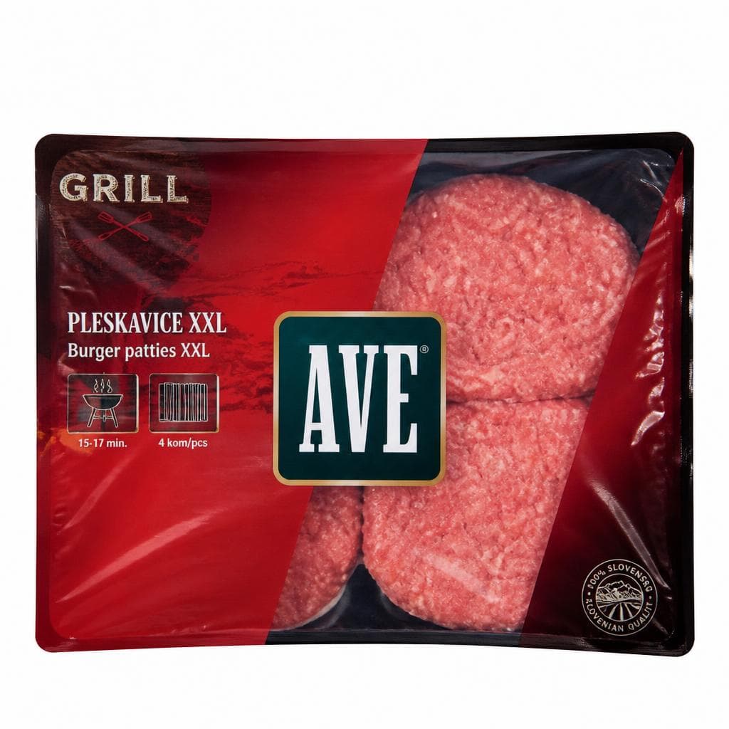 Pleskavice XXL 480 g + 240 g GRATIS Ave Grill Akcija v trgovini Spar