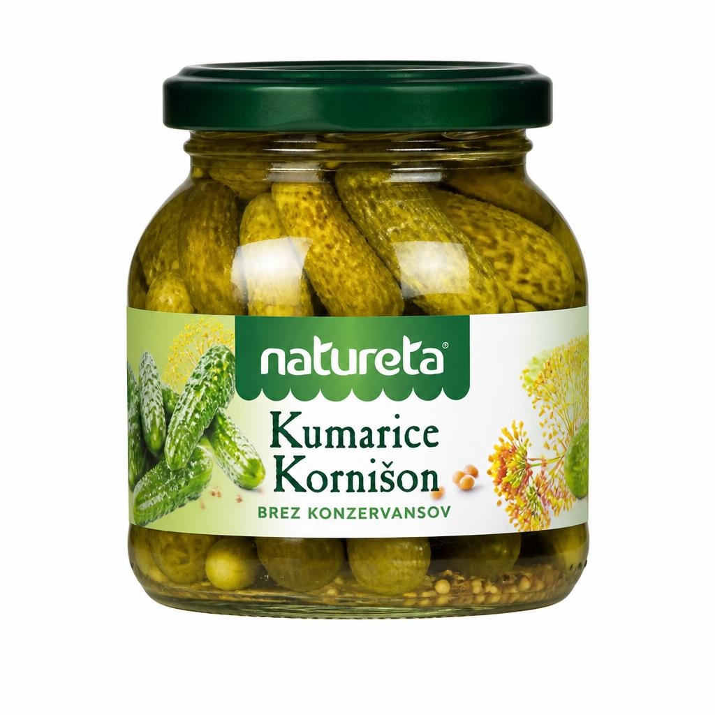Kumarice Kornišon 280 g NATURETA Akcija v trgovini Mercator