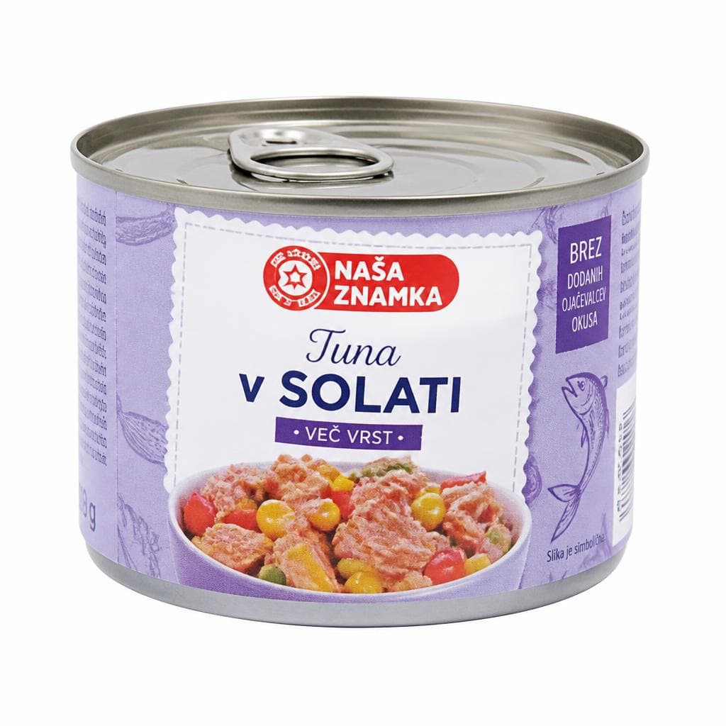 Naša Znamka tunina v solati 250 g Akcija v trgovini E.Leclerc