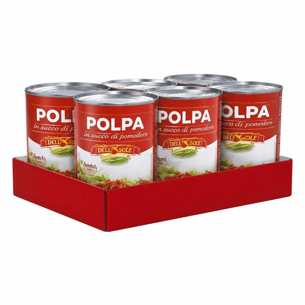 Paradižnik v koščkih Polpa Dell' Sole 6 x 400 g Akcija v trgovini Eurospin