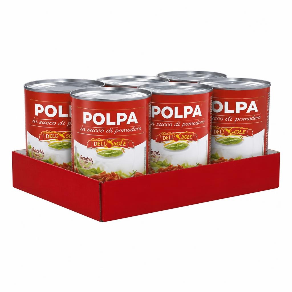 Paradižnik v koščkih Polpa Dell' Sole 6 x 400 g Akcija v trgovini Eurospin
