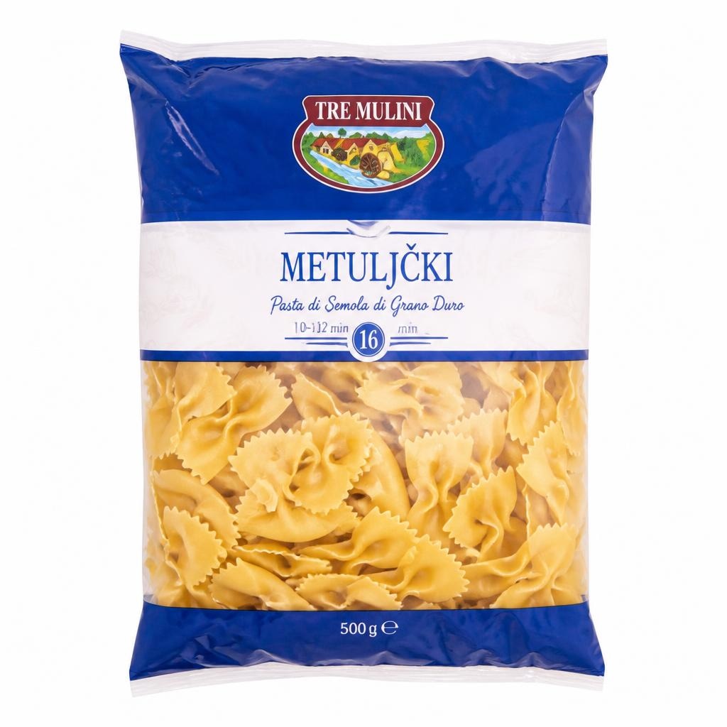 Tre Mulini metuljčki 500 g Akcija v trgovini Eurospin