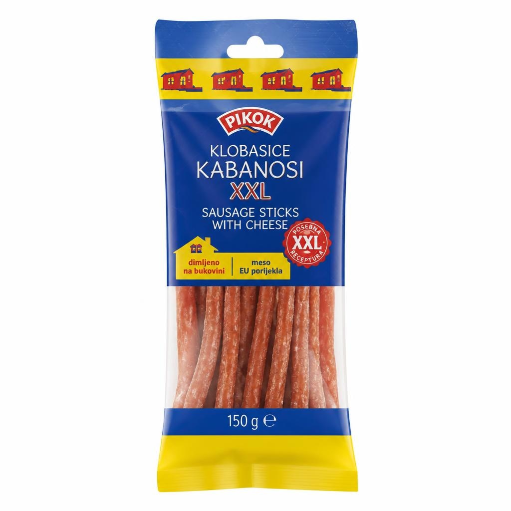 Pikok Klobasice Kabanosi XXL 150 g - Akcija v trgovini Lidl
