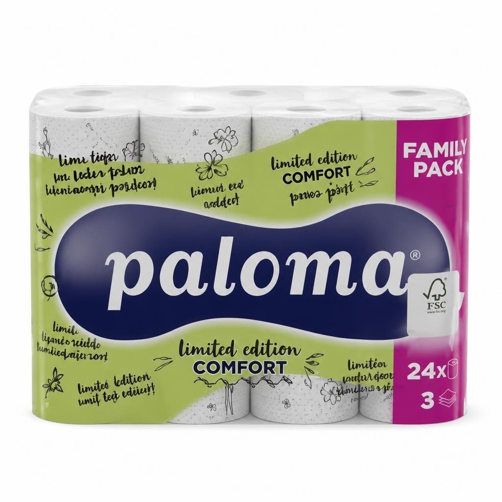 Paloma toaletni papir 3-slojni, 134 lističev, 24/1 Akcija v trgovini Mercator