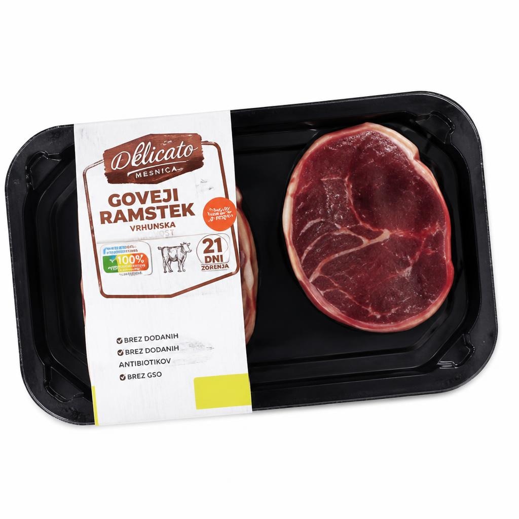 Goveji ramstek 280 g Akcija v trgovini E.Leclerc