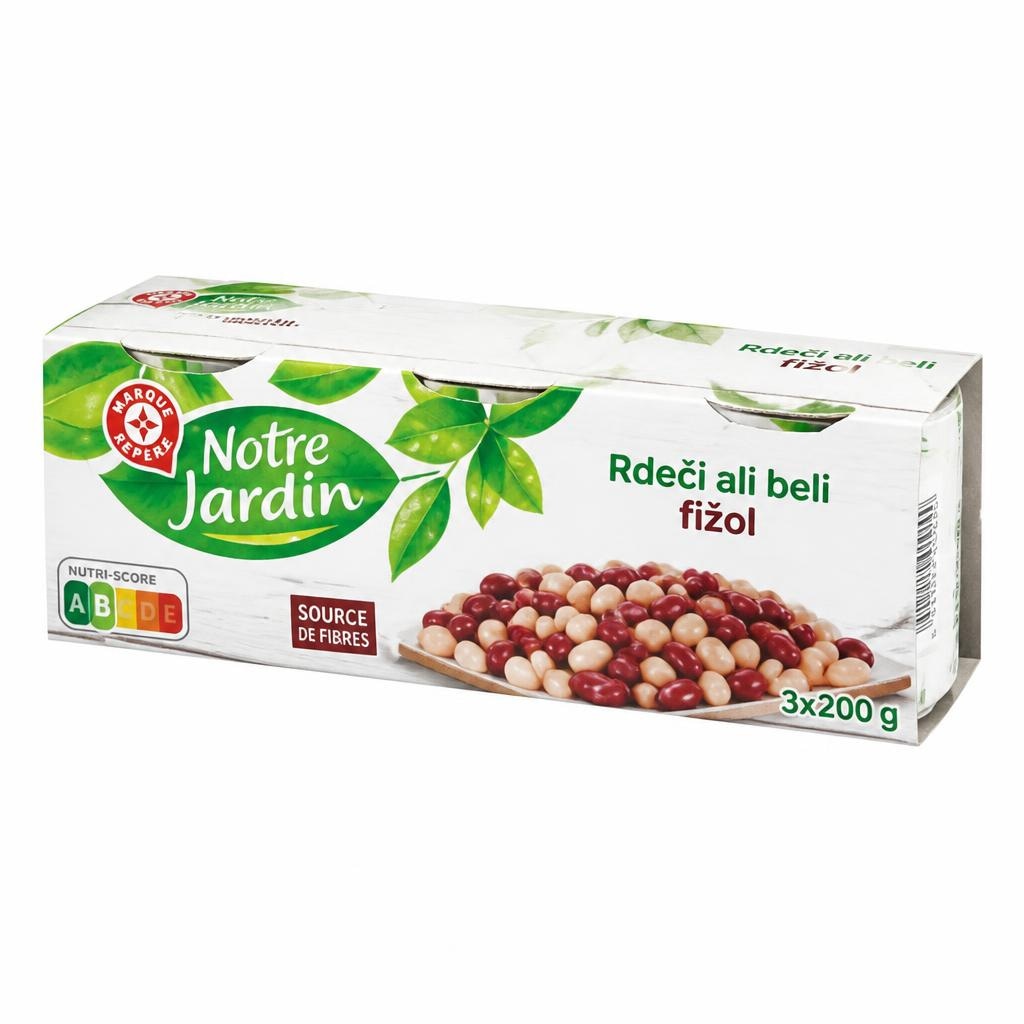 Notre Jardin Rdeči ali beli fižol 3x200 g - Akcija v trgovini E.Leclerc